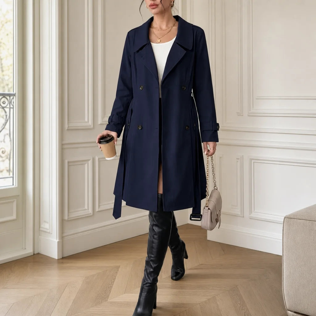 Trench Ceinturé Classique — Bleu marine