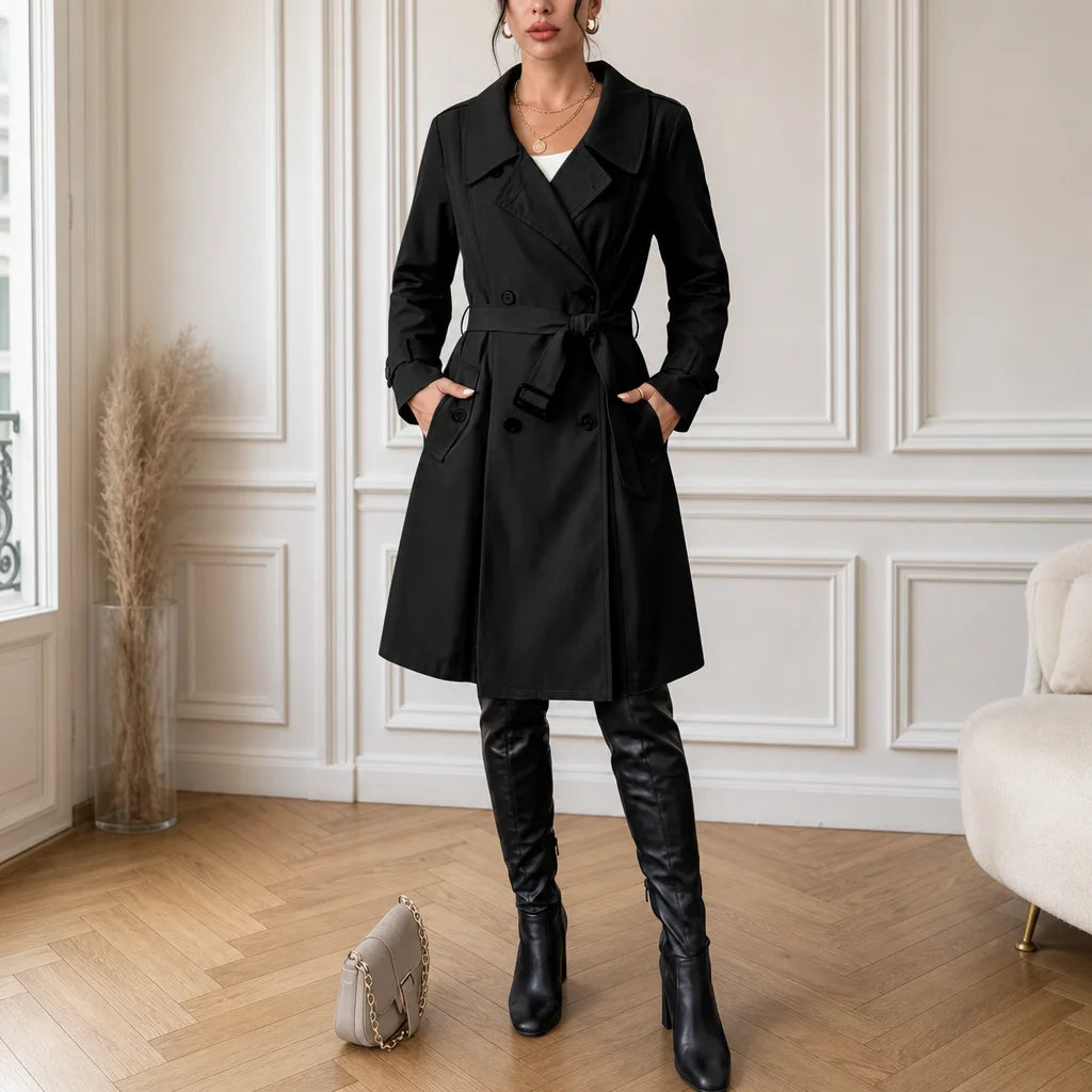 Trench Ceinturé Classique — Noir